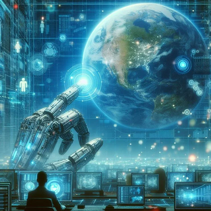 機械手臂對著地球比中指，呼應療癒內在小孩時的挫折感